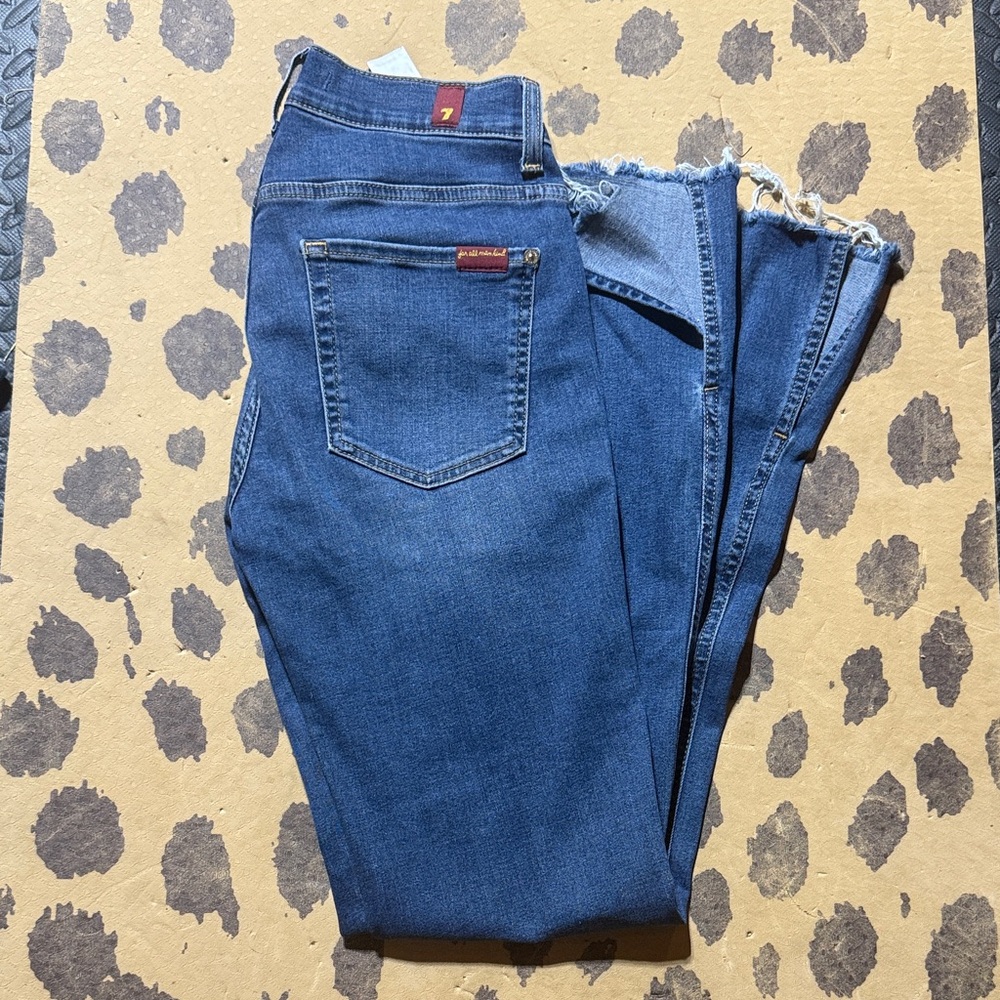 7 For All Mankind Dark Blue Flare Jeans